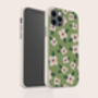 Retro Green Flowers Biodegradable Phone Case, thumbnail 3 of 7