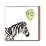 Zebra 10th Birthday Balloon Card, thumbnail 2 of 6