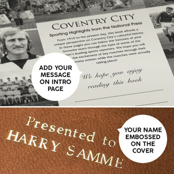 Coventry City Personalised Football Gift Sky Blues Newspaper History Book, 10 of 12