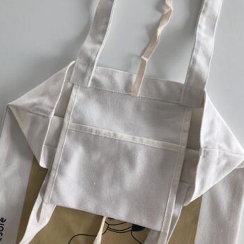 Woman Canvas White Tote Bag, 4 of 7