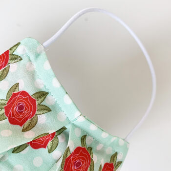 Floral Cotton Facemask With Nose Wire And Filter Pocket, 4 of 5