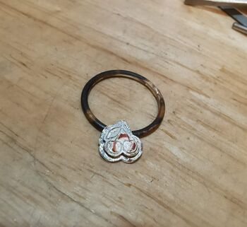 Eco Friendly Sterling Silver Cherries Ring, 2 of 9