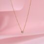 9ct Solid Gold 0.03ct Diamond Round Rubover Necklace, thumbnail 1 of 4