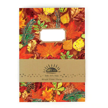 Autumna Fallen Leaf Print Notebook, 6 of 8