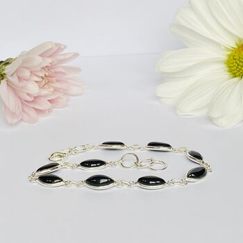 Solid Silver Bracelets With Black Onyx Gemstones, 4 of 4