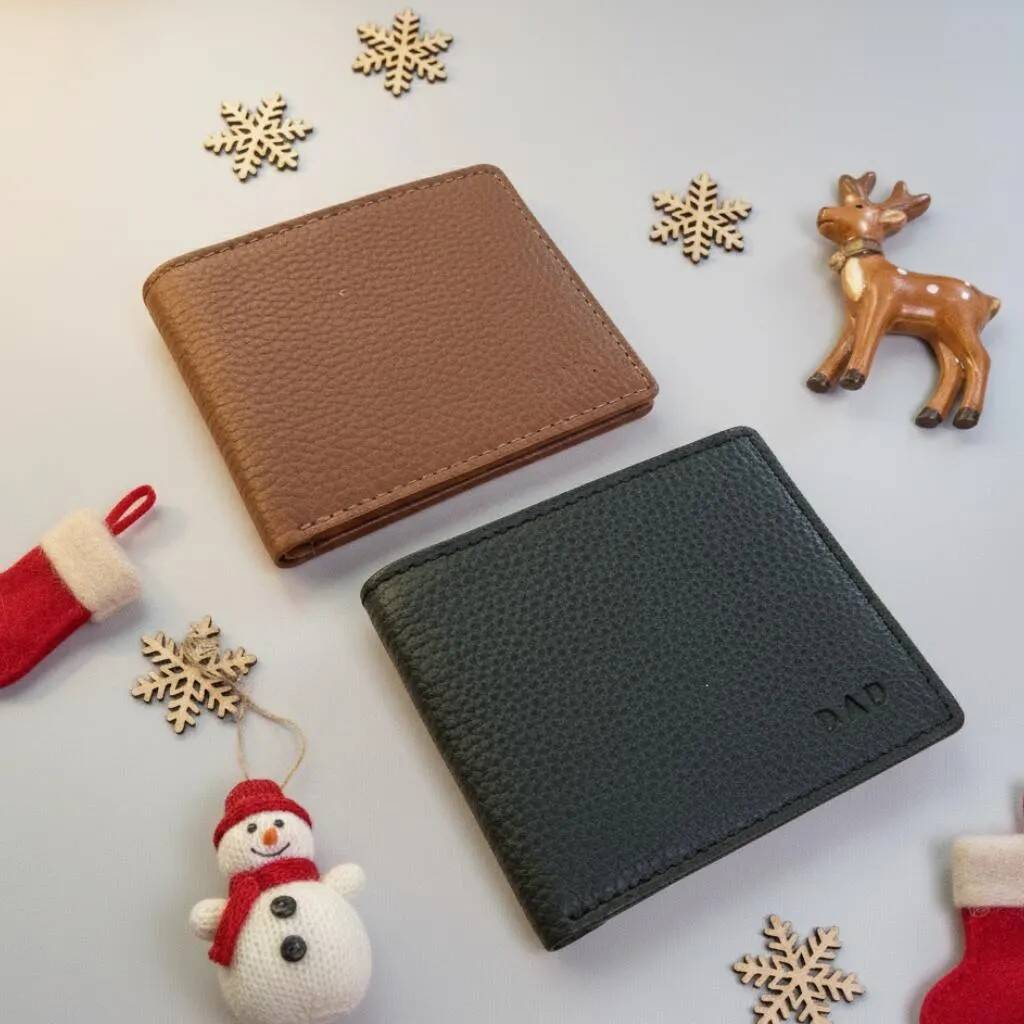 Personalised Pebble Grain Leather Wallet Christmas Gift For Him, 1 of 11
