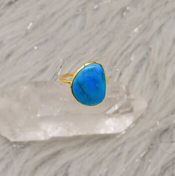 Gold Plated Silver Turquoise Ring: December Birthstone, 4 of 9