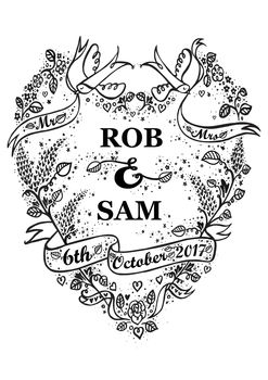 Personalised Mr And Mrs Wedding Tattoo Gift Print, 2 of 5
