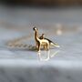 Gold Plated Dinosaur Charm Necklace, thumbnail 9 of 11