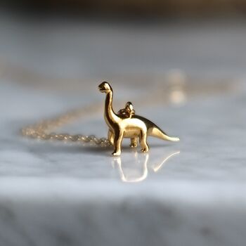 Gold Plated Dinosaur Charm Necklace, 9 of 11