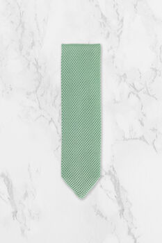 Wedding Handmade Polyester Knitted Tie In Sage Green, 2 of 8