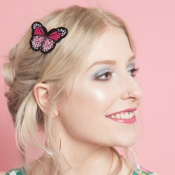 Embroidered Butterfly Hair Clips, 2 of 2
