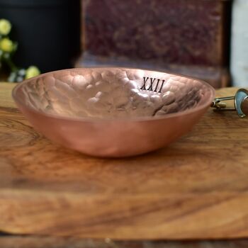 22nd Anniversary Small Hammered Copper Ring Bowl, 2 of 8