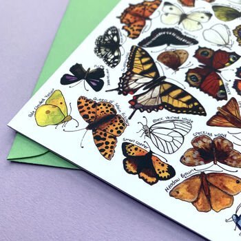 Butterflies Of Britain Art Blank Greeting Card, 5 of 10