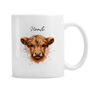 Personalised Name Boy Highland Cow Ceramic Mug, thumbnail 3 of 5