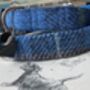Scrufts Denim Blue Harris Tweed Dog Collar, thumbnail 3 of 3