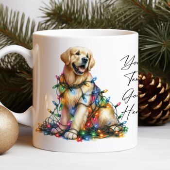 Personalised Golden Retriever In Christmas Lights, 7 of 10