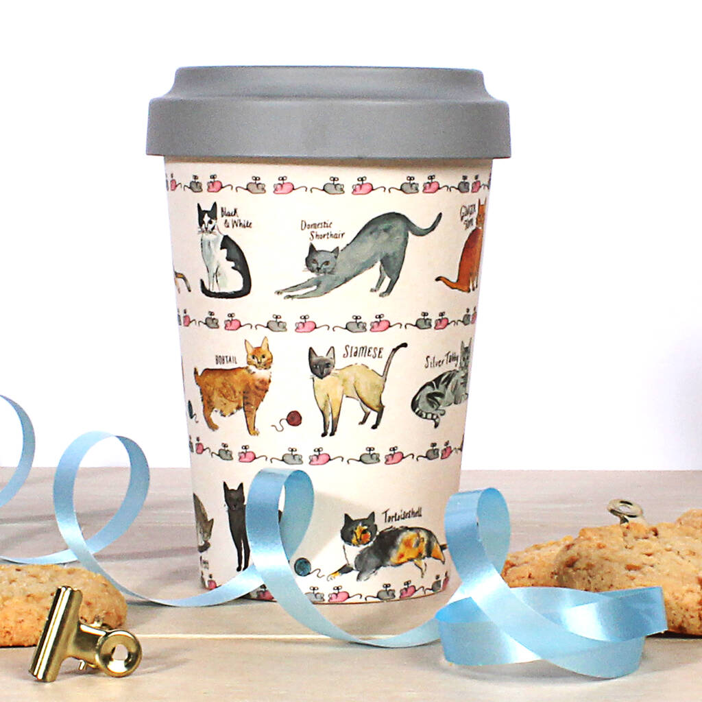 Image of Curious Cats Eco Friendly 17 Oz Travel Mug Bamboo
