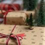 Nordic Tree Christmas Brown Kraft Gift Wrap Paper, thumbnail 2 of 8