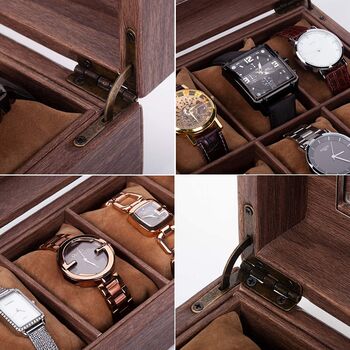 Multiple Slots Watches Box With Real Glass Topped, 5 of 11