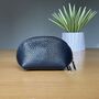 Leather Coin Purse In Navy Blue, thumbnail 1 of 2