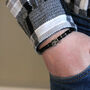 Men's Tractor Bead Adjustable Black Agate Bracelet, thumbnail 2 of 4