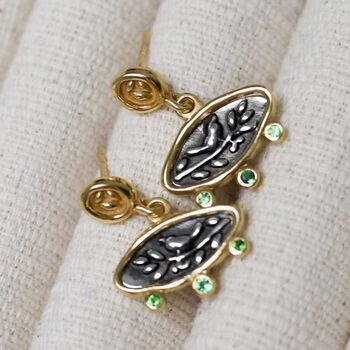 Gold Plated Sterling Silver Hieroglyphics Earrings, 9 of 11