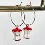 Enamel Apple Core Hoop Earrings ‘Love You To The Core’, thumbnail 4 of 4