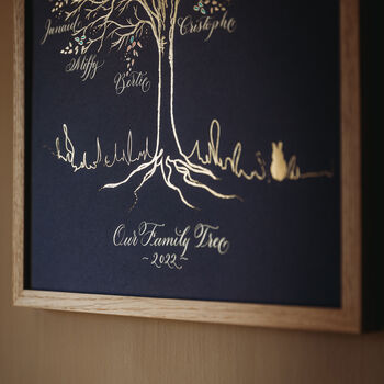 Shining Gold Foil Personalised Family Tree, 10 of 12