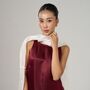 100% Mulberry Silk Scarf, Pearl White In Gift Box, thumbnail 3 of 5