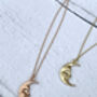Solid Gold Moonface Necklace With Real Diamond Eye, thumbnail 2 of 12