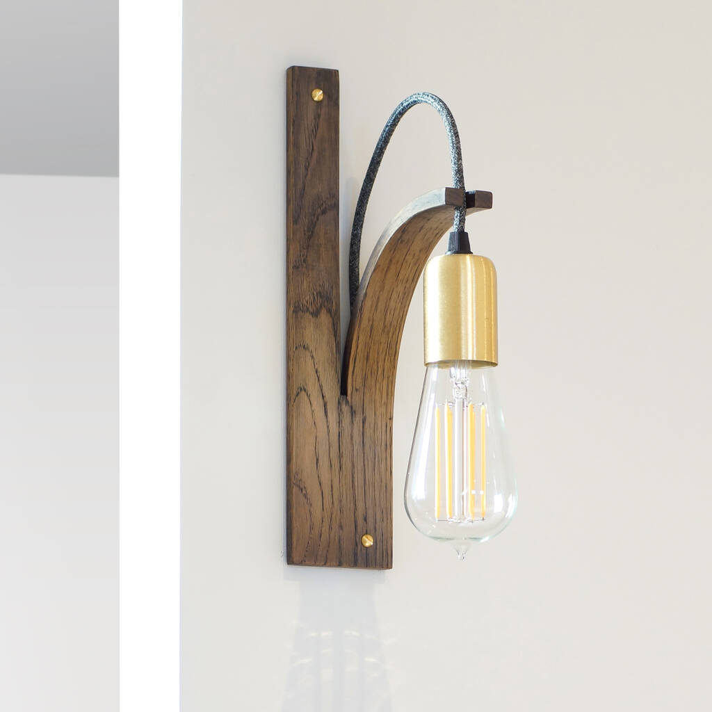 Customisable Wooden Wall Mounted Light, 1 of 12