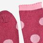 Women's Glitter Socks Berry Pink Large Polka Dots, thumbnail 4 of 5