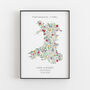 Personalised Floral Map Of Wales Print, thumbnail 5 of 5