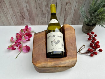 Hand Carved Driftwood Single Wine Bottle Holder Gift, 5 of 9