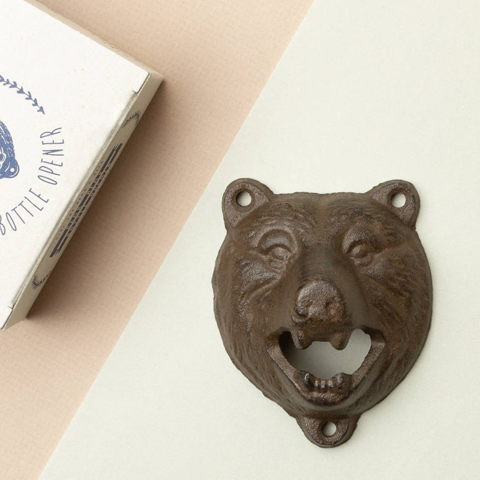 Bear Head Wall Mounted Bottle Opener By Men S Society Notonthehighstreet Com