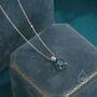 Sterling Silver London Blue Pear Cut Cz Necklace, thumbnail 3 of 12