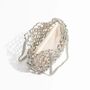 St. Tropez Peach Champagne Satin Ombré Silver Evening Bag, thumbnail 3 of 4