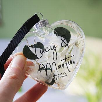 Anniversary Floral Glass Bauble Keepsake, 6 of 8