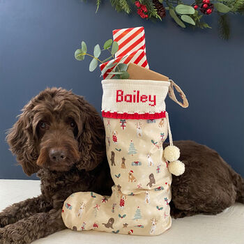Personalised Dog Christmas Stocking, 5 of 6