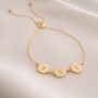 Mini Initial Disc Personalised Slider Bracelet, thumbnail 4 of 11