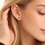 Tiny Sterling Silver Onyx Micro Stud Earrings – 3mm, thumbnail 3 of 6