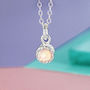Opal October Birthstone Sterling Silver Necklace, thumbnail 1 of 4