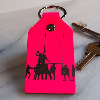 Rugby Fan's Leather Key Ring, 8 of 12