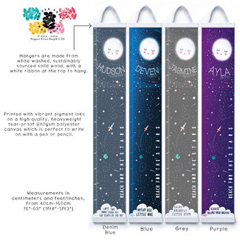 Personalised Reach For The Stars Space Height Chart, 7 of 7