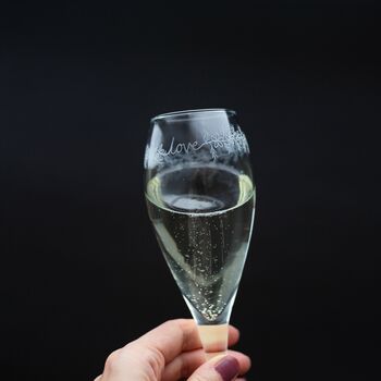 Love Wreath Hand Engraved Champagne Flutes, 6 of 8