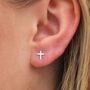 Sterling Silver Cross Stud Earrings, thumbnail 1 of 3