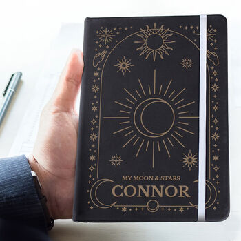 Personalised Celestial Black Hardback Notebook, 3 of 4