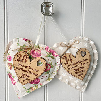 33rd Amethyst Anniversary Personalised Heart, 2 of 2