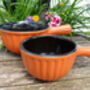 Set Of Two Reactive Glaze Brûlée Bowls In Spiced Orange, thumbnail 5 of 9